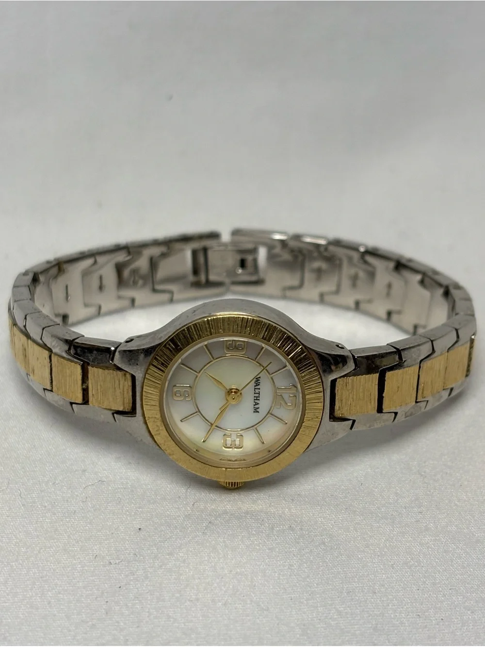 Waltham Ladies MOP Dial Gold & Silver 2 Tone Quartz Watch #6103